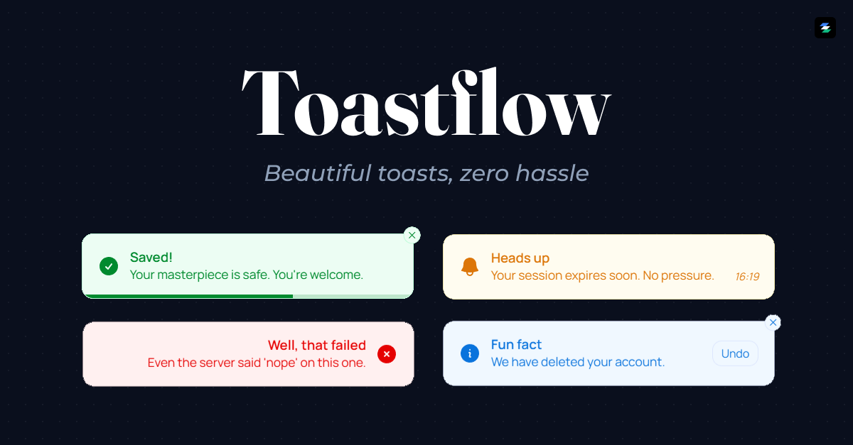 Toast Notifications Playground for Vue and Nuxt | Toastflow